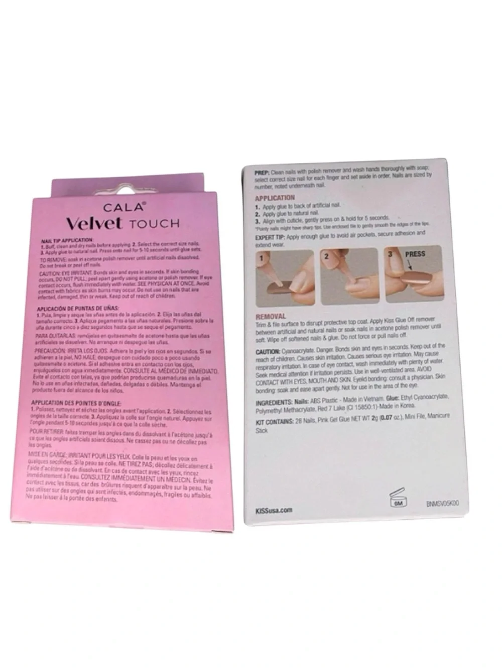 Press-On Nail Bundle – C̲A̲L̲A̲ Velvet Touch & KISS Bare but Better